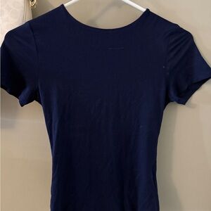 Elegant Navy Women's Short Sleeve Top